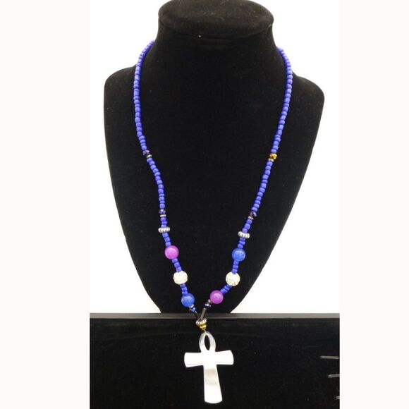 Ankh Beaded Necklace - Picture 1 of 6